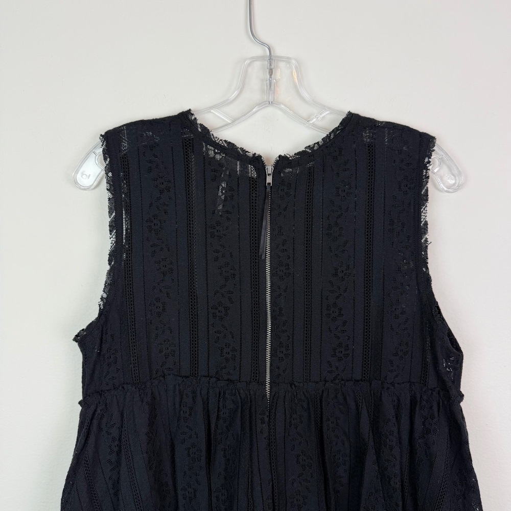 Free People Tu Es La Lace Babydoll Mini Dress in Black Size M - Picture 11 of 16